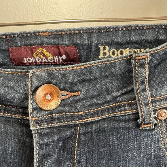 Jordache Bootcut Jeans Women Size 12 Dark Wash Denim Cotton Stretch Mid Rise Y2K - Picture 4 of 15